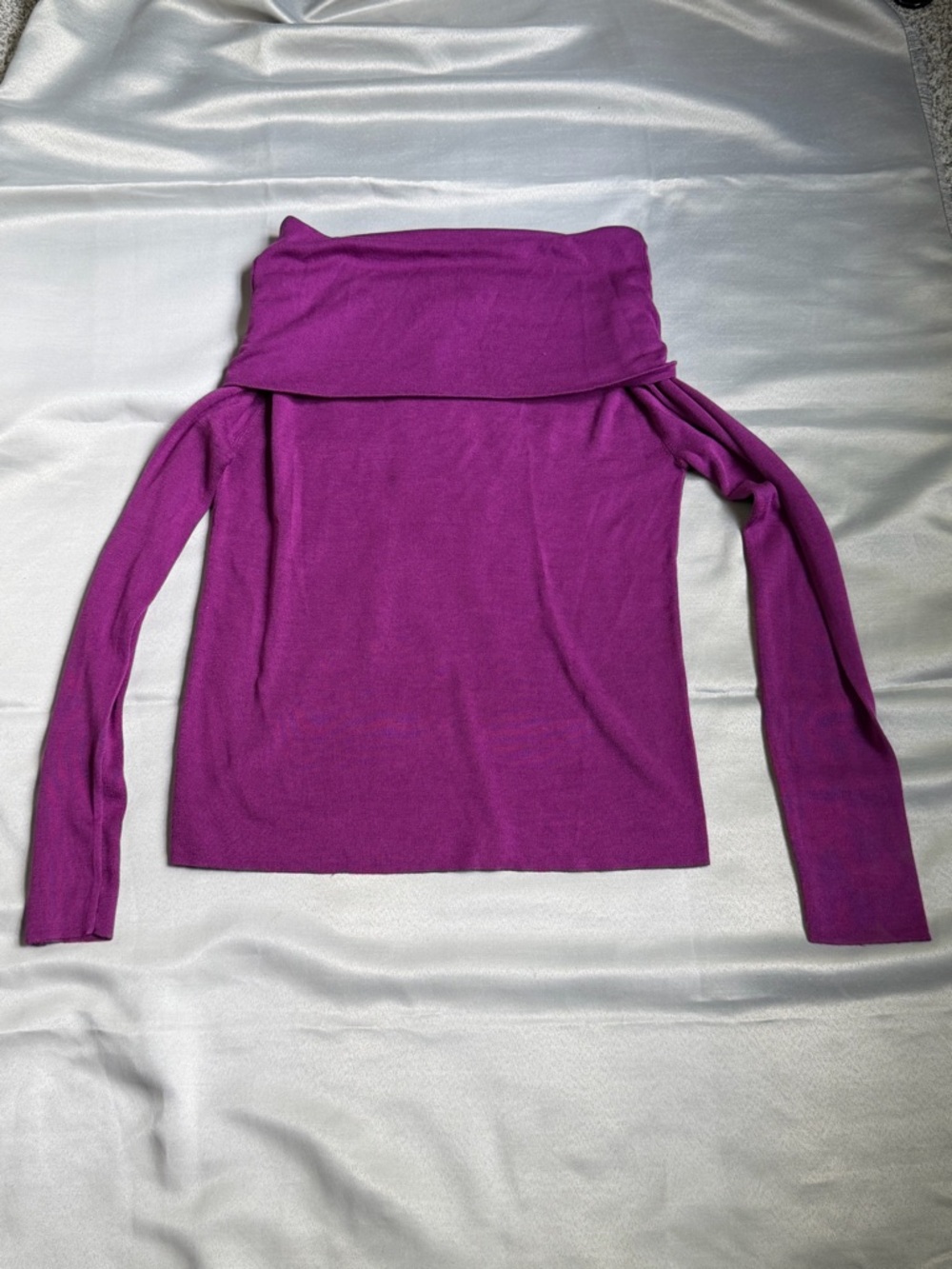 NWT MM Lafleur Small Dae Top Purple Jasper Off Shoulder 100% Silk Jersey Evening - Picture 3 of 12